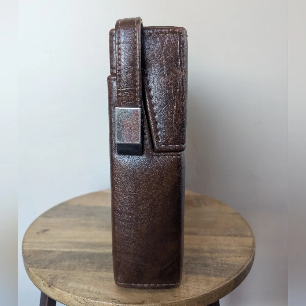 VINTAGE Polaroid SX-70 Leather System Case, Dark Brown Leather